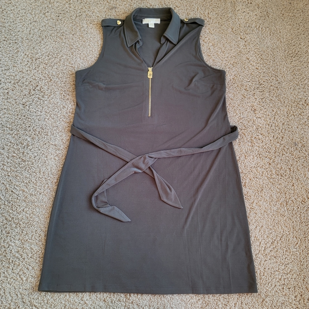 Michael Kors Dress - XL - Collar, Belted, Sleeveless, 1/4 Zip, Green - EUC!